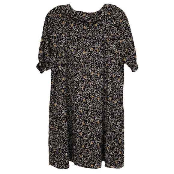 Madewell Ruffle Floral Print Button Front Trapeze Mini Dress | Size Small - Picture 6 of 9